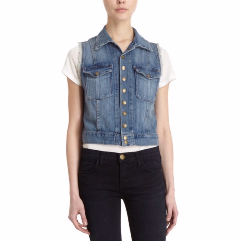Current/Elliott denim vest in super loved wash - Picture 2 of 6